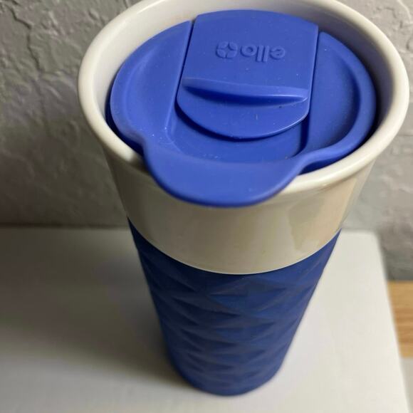 Ello Ogden Ceramic Periwinkle Blue Travel Mug Splash-Resistant Slider Lid - Picture 3 of 10